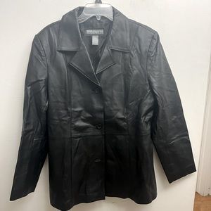 Jessica Holbrook genuine black leather jacket